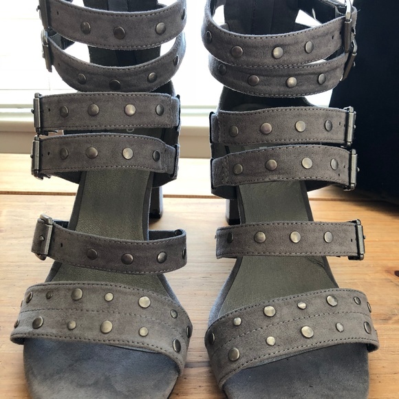** SOLDTorrid Grey Strappy Studded Heels 11W NEW - Picture 6 of 8